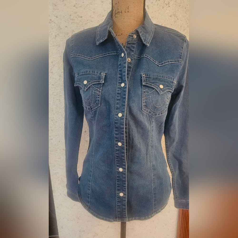 Brand New With Tag True Religion Western Denim Shirt XS